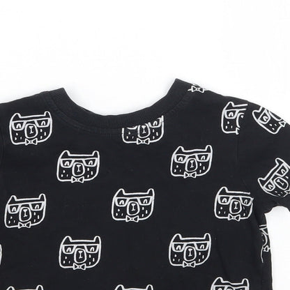 George Boys Black Geometric  Basic T-Shirt Size 2 Years