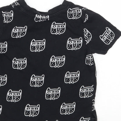 George Boys Black Geometric  Basic T-Shirt Size 2 Years