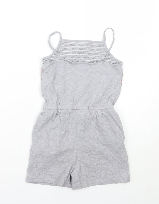 Nutmeg Girls Grey Geometric  Playsuit One-Piece Size 7-8 Years
