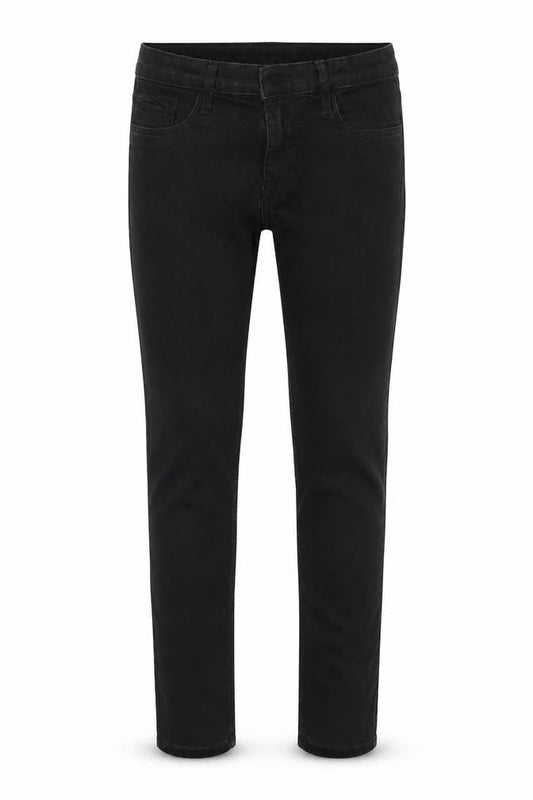 Front view of & denim girls’ black skinny jeans, size 10-11, years