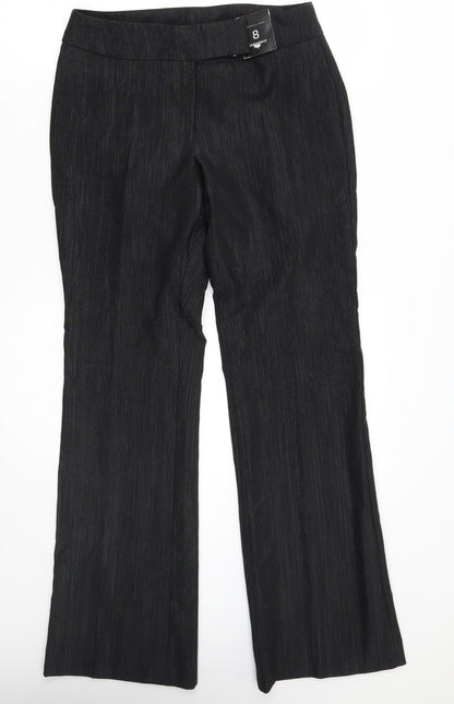 Florence & Fred Womens Black Striped  Trousers  Size 8 L30 in