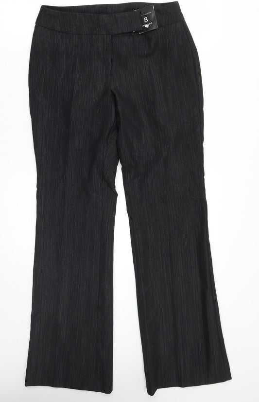 Florence & Fred Womens Black Striped  Trousers  Size 8 L30 in