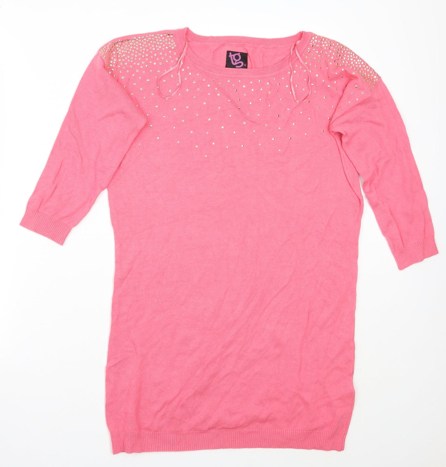Womens UK Size 12 TG Pink Pullover Jumper