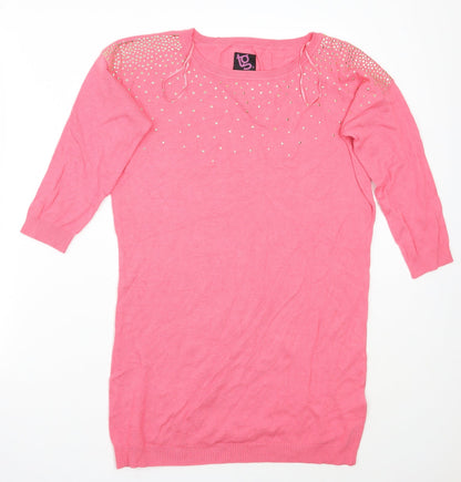 Womens UK Size 12 TG Pink Pullover Jumper
