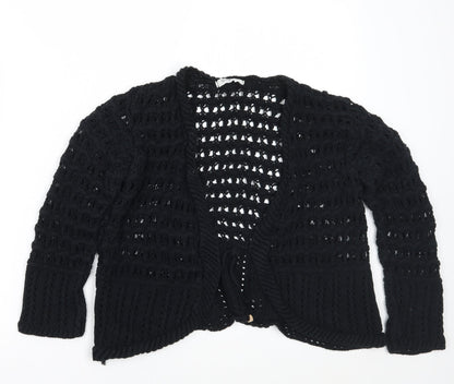 Womens UK Size M Gorgeous Black Cardigan Jumper