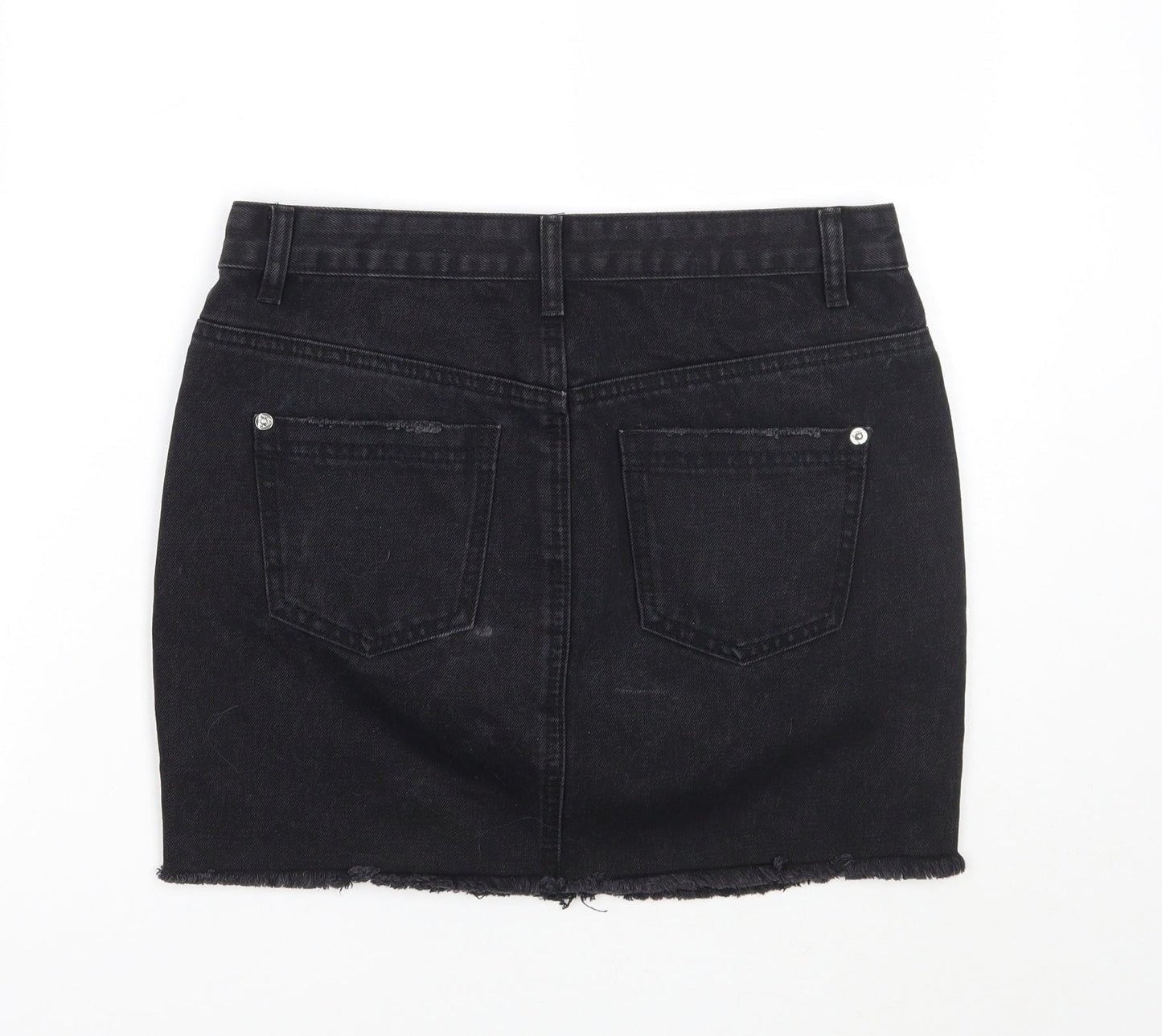 Missguided Womens Black  Rayon A-Line Skirt Size 10