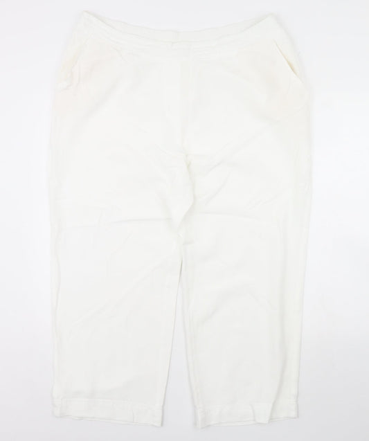 Womens UK Size 20 Label be Regular Fit  White Trousers