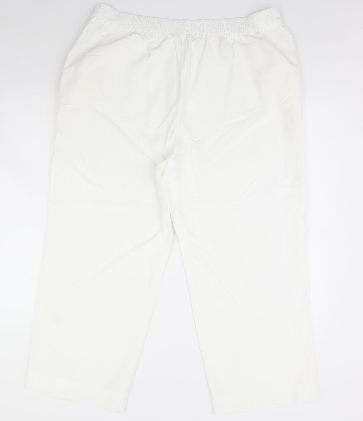 Womens UK Size 20 Label be Regular Fit  White Trousers