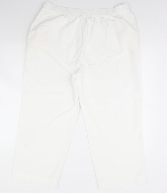 Womens UK Size 20 Label be Regular Fit  White Trousers