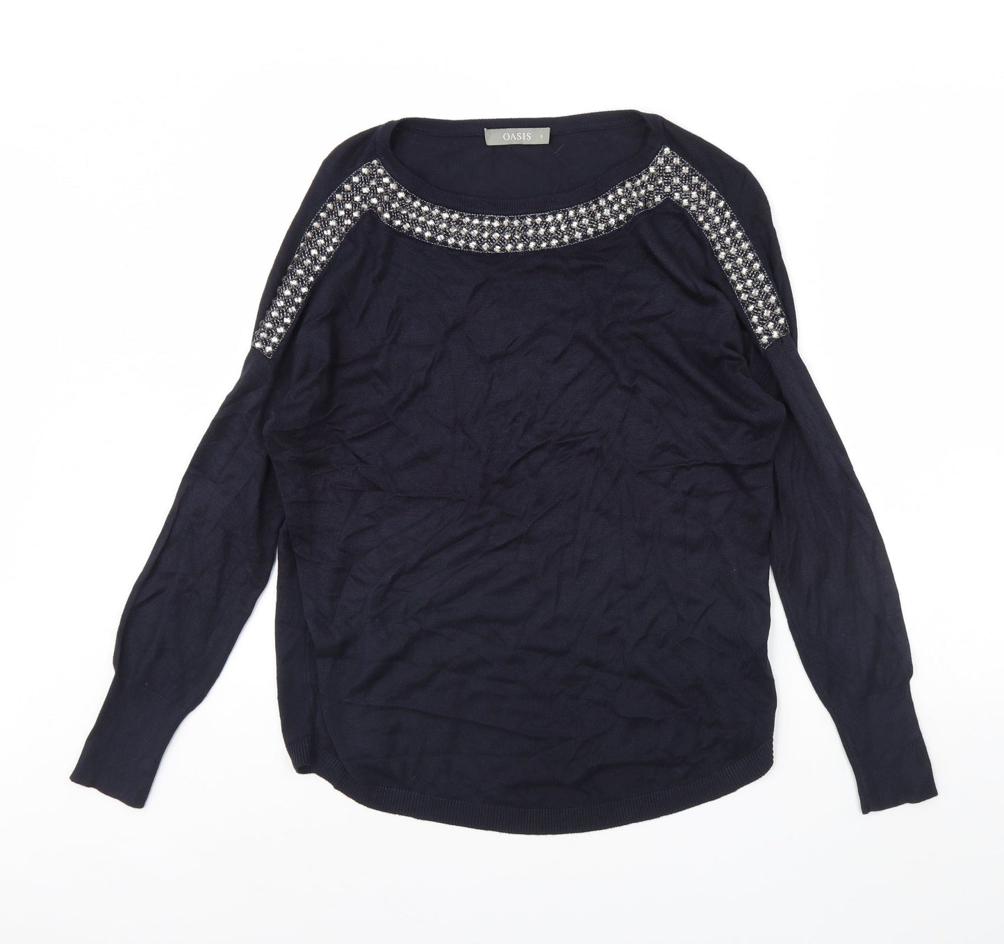 Womens UK Size S Oasis Blue Pullover Jumper