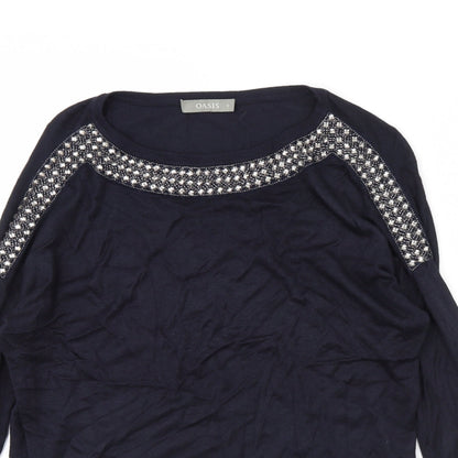 Womens UK Size S Oasis Blue Pullover Jumper