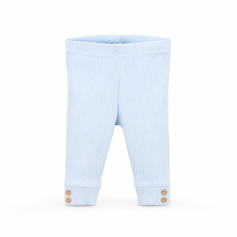 Front view of Tu girls’ blue capri trousers, size 3-6, months