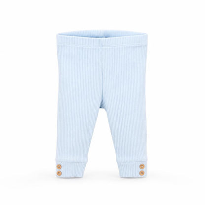 Front view of Tu girls’ blue capri trousers, size 3-6, months