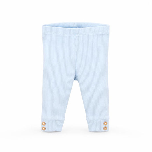 Front view of Tu girls’ blue capri trousers, size 3-6, months