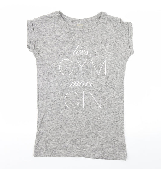 USA Pro Womens Grey   Basic T-Shirt Size 6