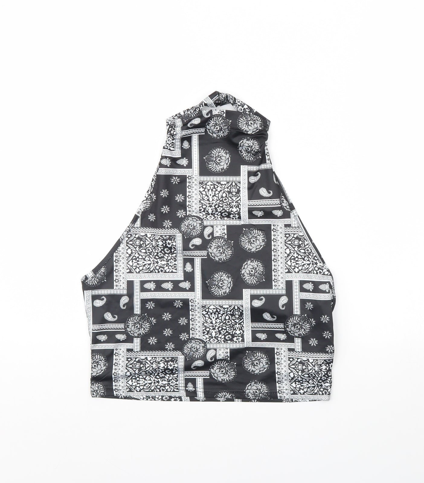 SheIn Womens Black Fair Isle  Basic Tank Size L