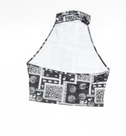 SheIn Womens Black Fair Isle  Basic Tank Size L