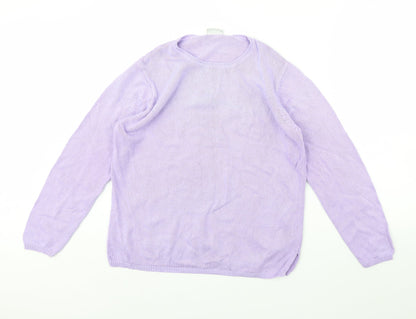 Womens UK Size S Joie De Vivre Purple Pullover Jumper
