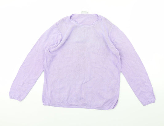 Womens UK Size S Joie De Vivre Purple Pullover Jumper
