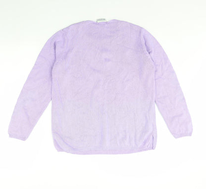 Womens UK Size S Joie De Vivre Purple Pullover Jumper