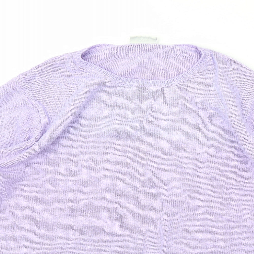 Womens UK Size S Joie De Vivre Purple Pullover Jumper