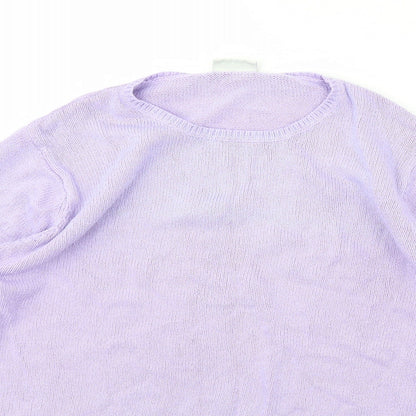 Womens UK Size S Joie De Vivre Purple Pullover Jumper