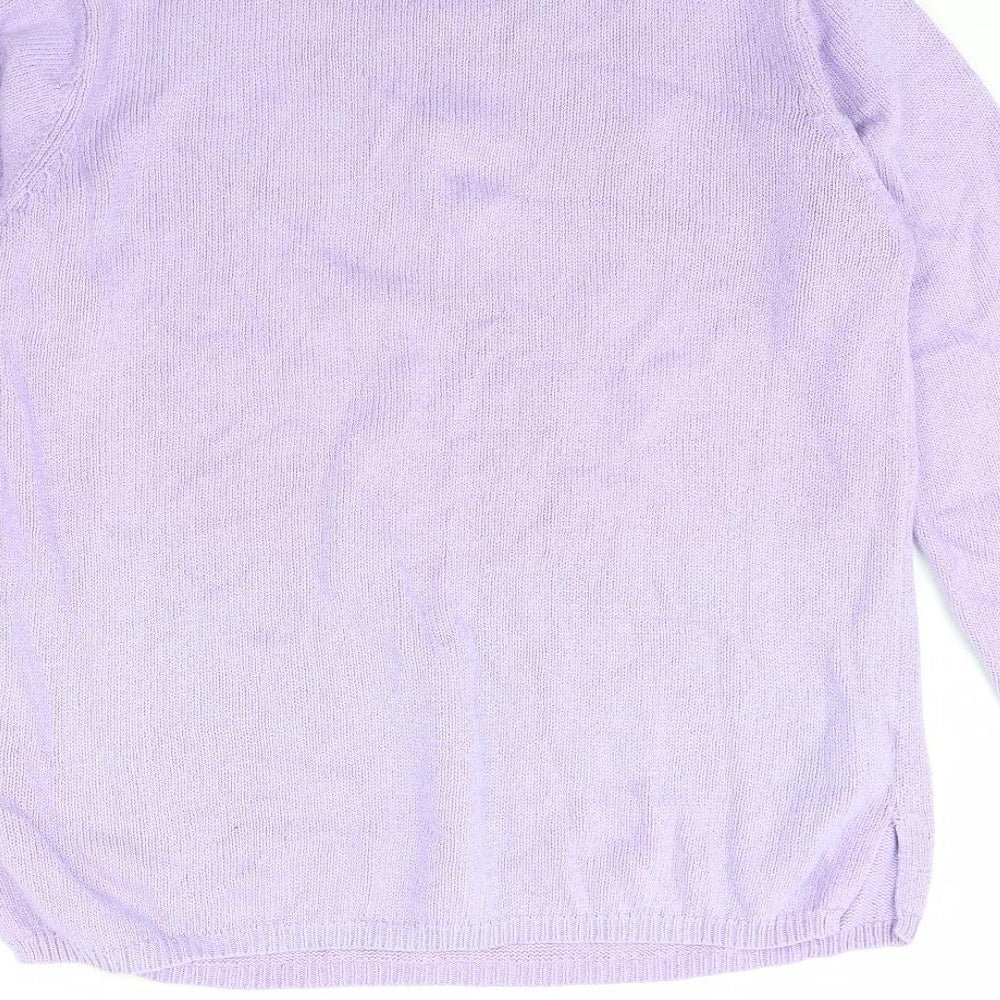 Womens UK Size S Joie De Vivre Purple Pullover Jumper