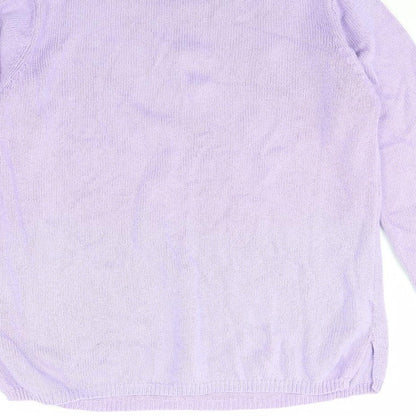 Womens UK Size S Joie De Vivre Purple Pullover Jumper
