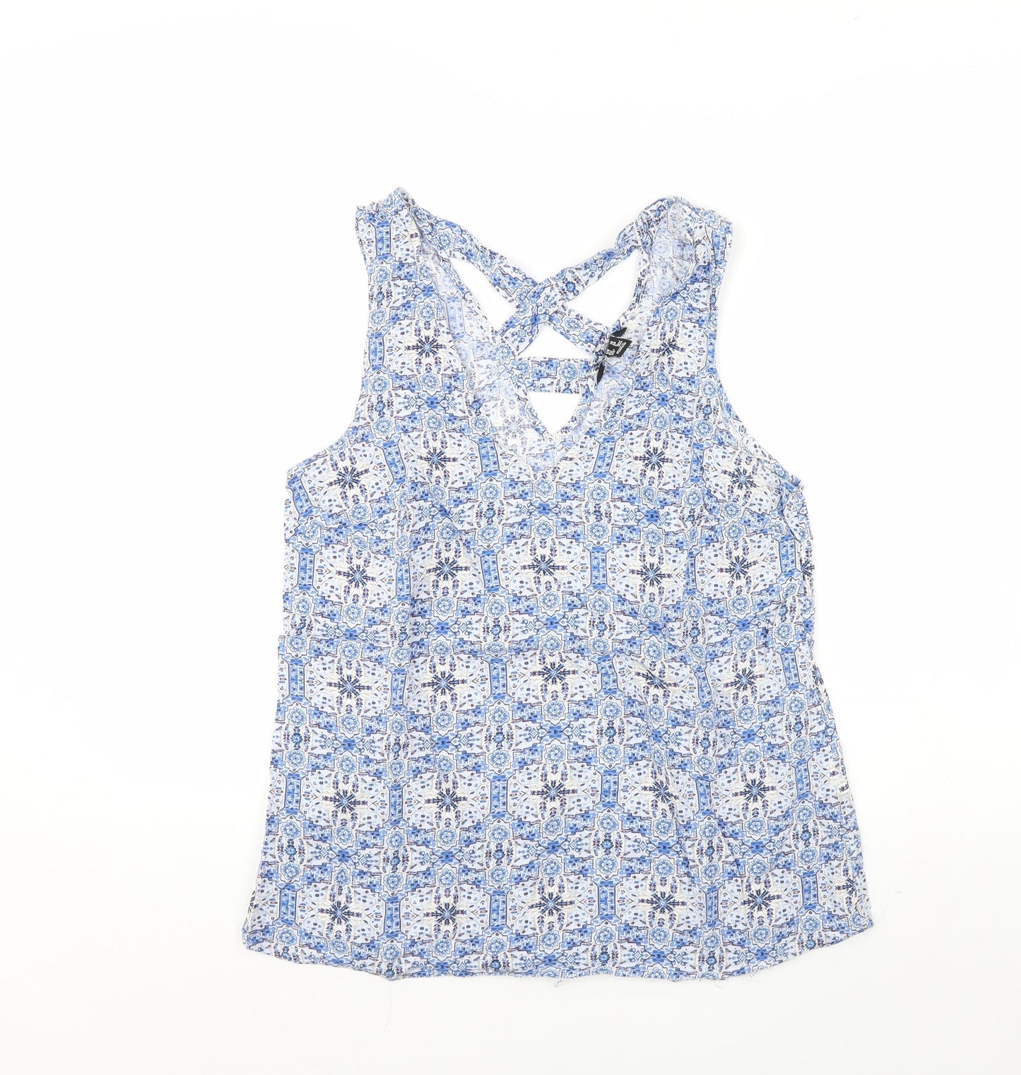 Womens UK Size 10 New Look Blue Basic Tank