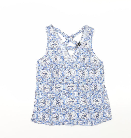 Womens UK Size 10 New Look Blue Basic Tank