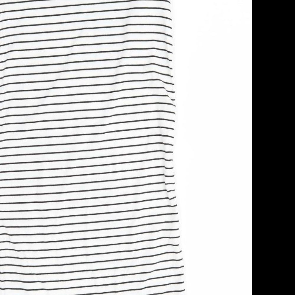 Candy Couture Womens White Striped  T-Shirt Dress  Size 12