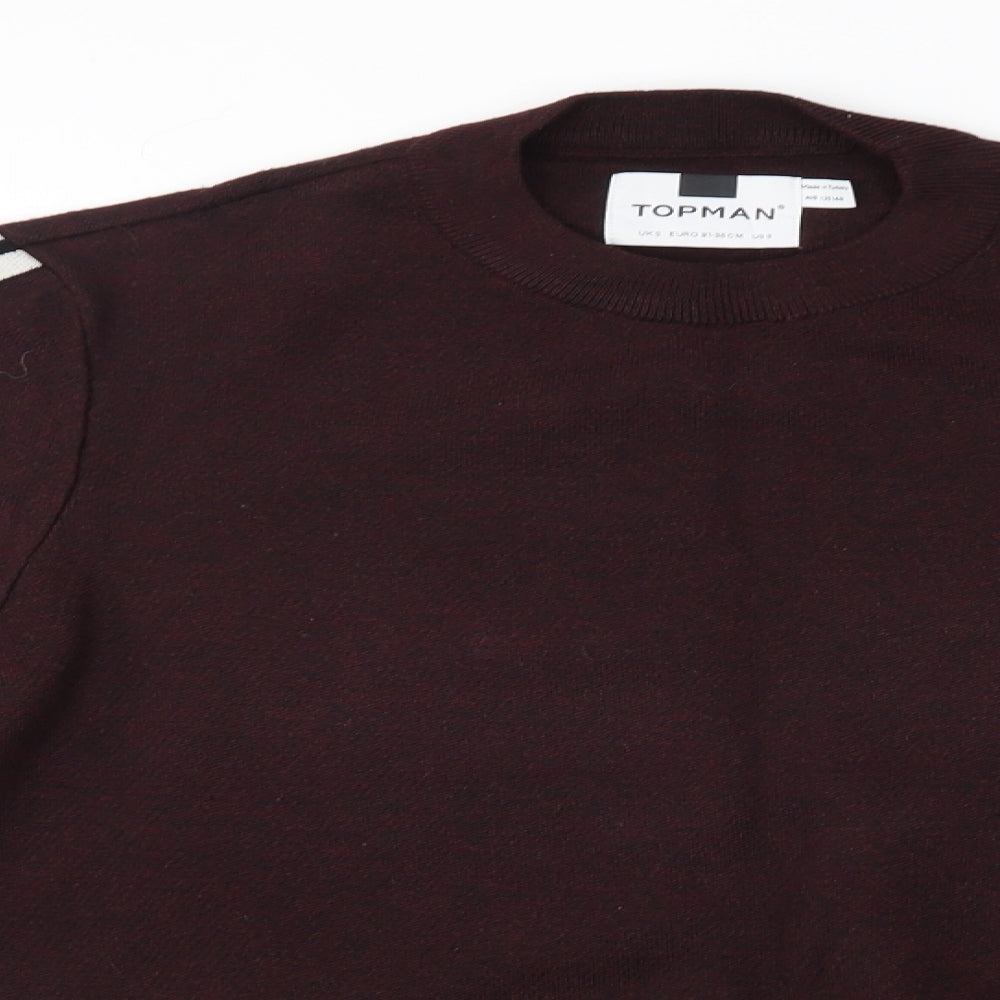 Topman Mens Red   Pullover Jumper Size S