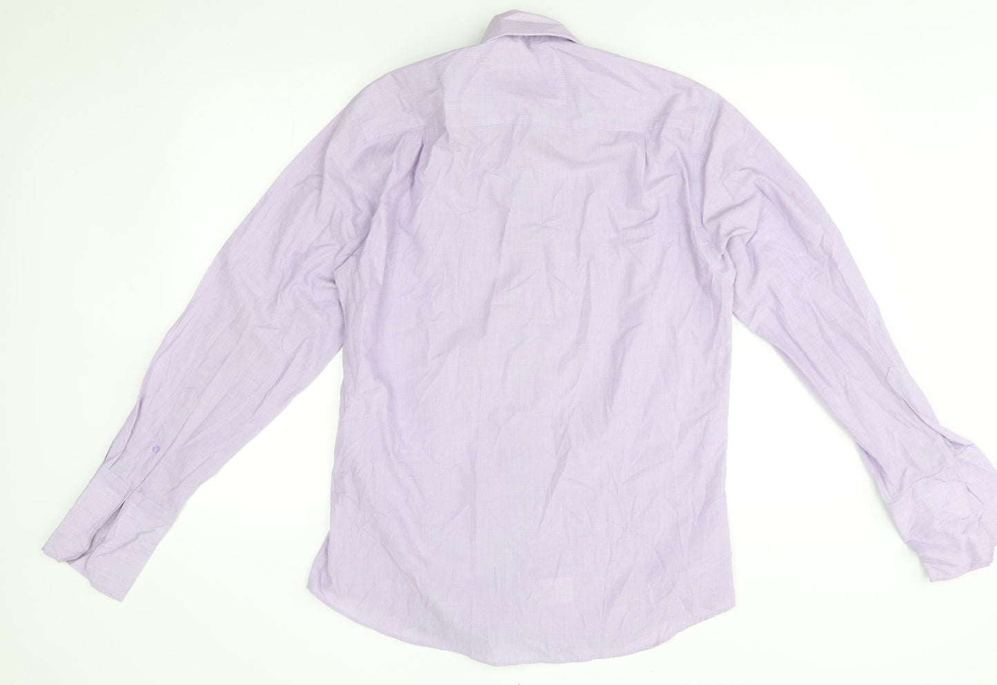 Mens UK Size 15 NEXT Purple  Button-Up Long Sleeve Casual Shirt