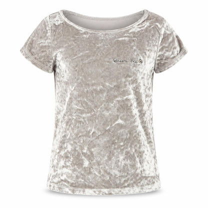 Tu Girls Silver   Basic T-Shirt Size 6 Years  - velvet look