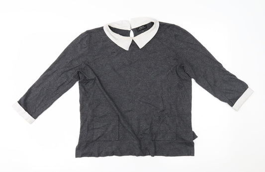 Womens UK Size 10 Papaya Grey Pullover Jumper