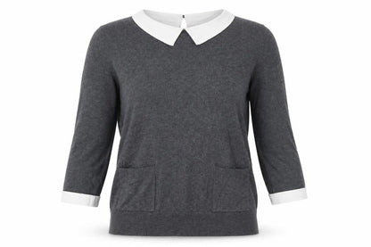 Womens UK Size 10 Papaya Grey Pullover Jumper