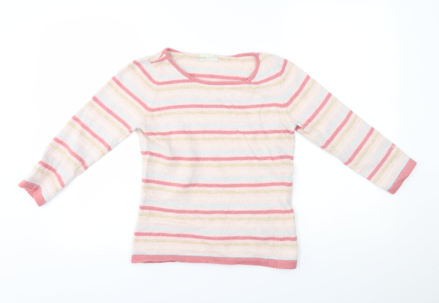 George Womens Pink Striped  Pullover Jumper Size 14