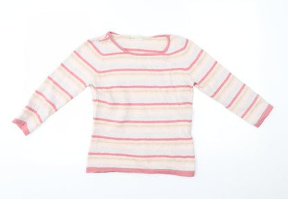 George Womens Pink Striped  Pullover Jumper Size 14