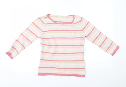 George Womens Pink Striped  Pullover Jumper Size 14