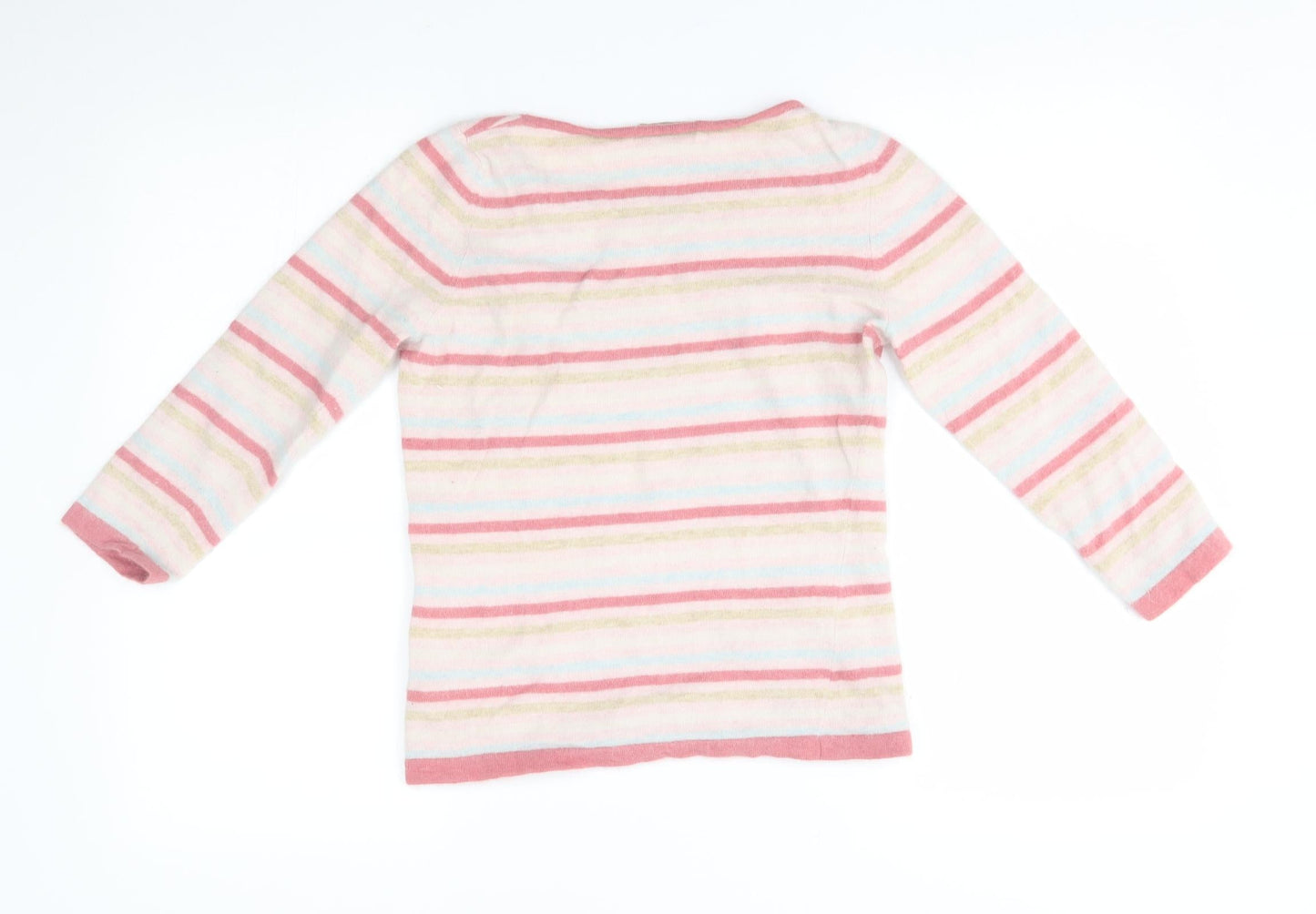 George Womens Pink Striped  Pullover Jumper Size 14