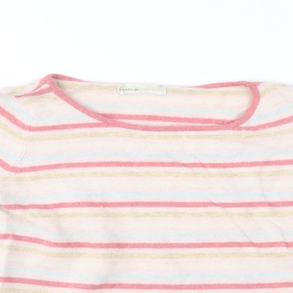 George Womens Pink Striped  Pullover Jumper Size 14