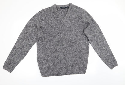 Kensington Mens Grey Herringbone  Pullover Jumper Size XL  - Soft Feel