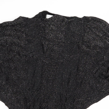 Miss Harvey Womens Black   Pullover Jumper One Size  - Glittery Batwing Jumper