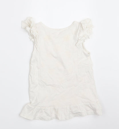 Nutmeg Girls White Polka Dot  T-Shirt Dress  Size 3-4 Years  - Sequinns Gold