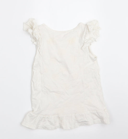 Nutmeg Girls White Polka Dot  T-Shirt Dress  Size 3-4 Years  - Sequinns Gold