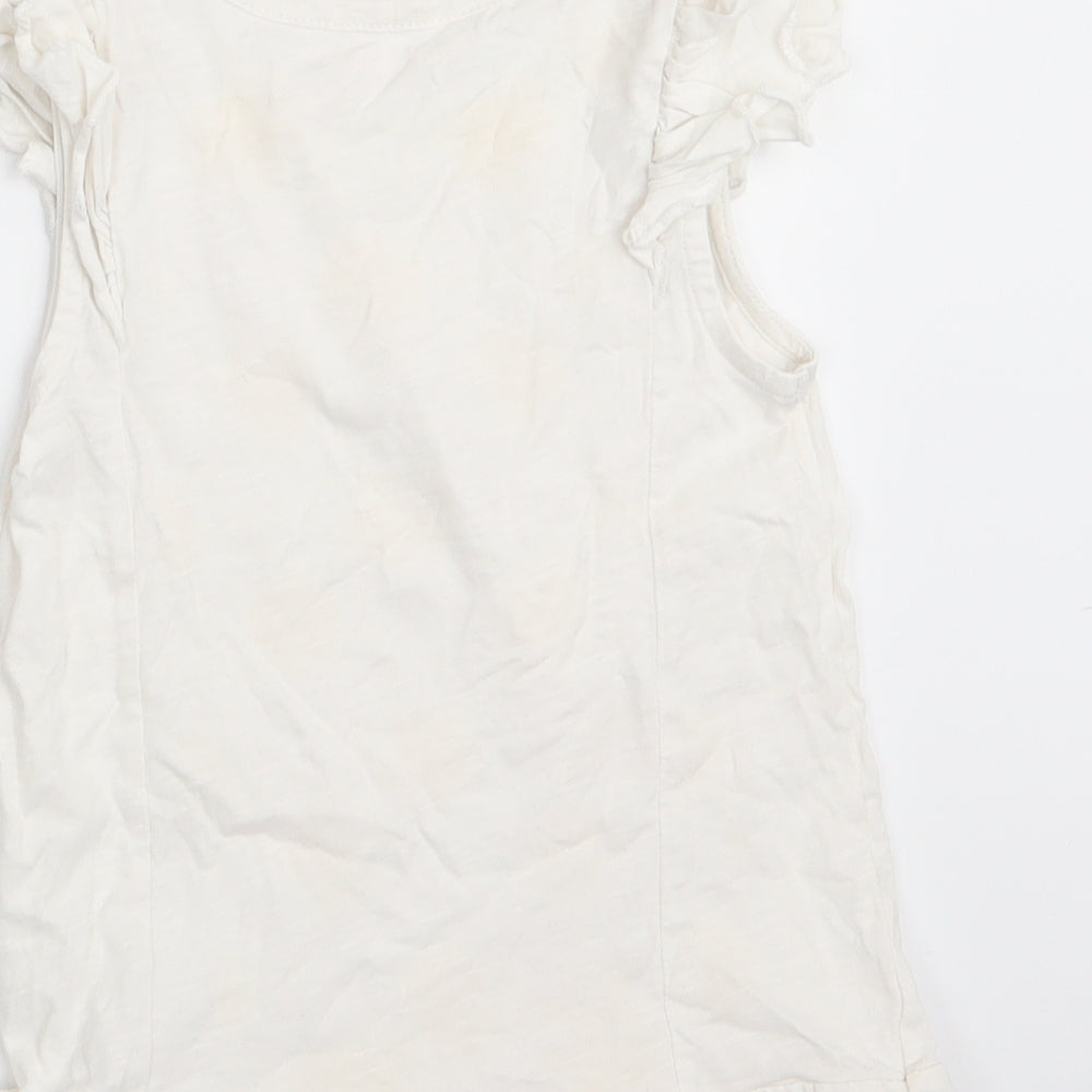 Nutmeg Girls White Polka Dot  T-Shirt Dress  Size 3-4 Years  - Sequinns Gold