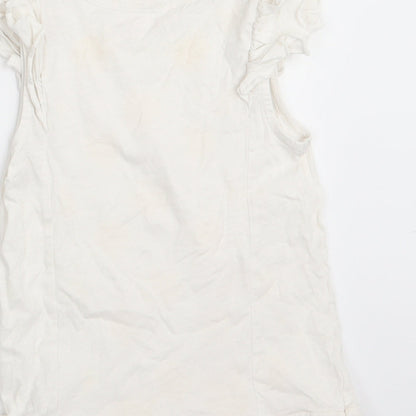Nutmeg Girls White Polka Dot  T-Shirt Dress  Size 3-4 Years  - Sequinns Gold