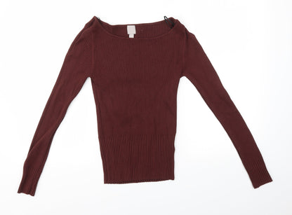 Womens UK Size S H&M Brown Pullover Jumper