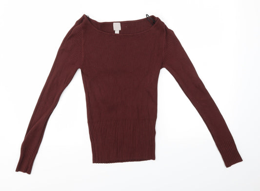 Womens UK Size S H&M Brown Pullover Jumper