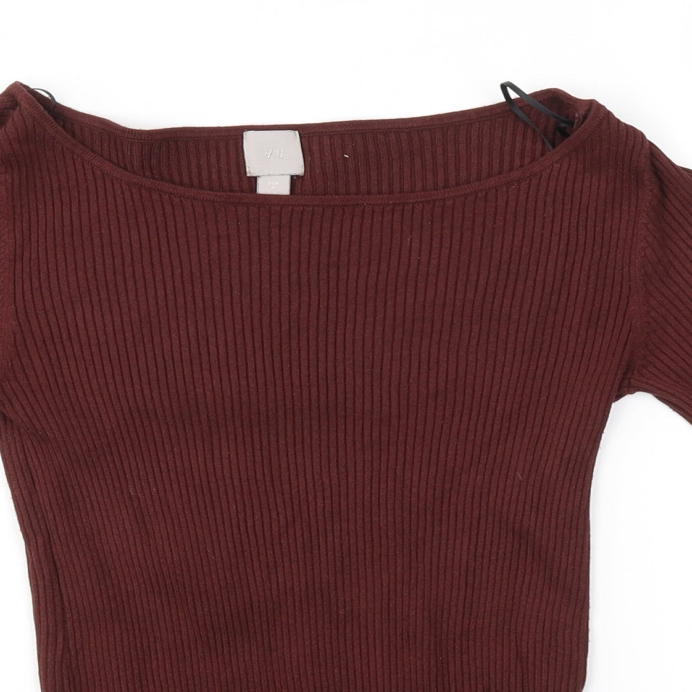 Womens UK Size S H&M Brown Pullover Jumper